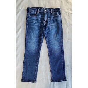 American Eagle Outfitters Jeans Mens‎ 38 39x30 Slim Straight Mid Rise Dark Flex